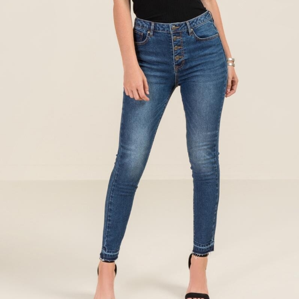 HARPER HERITAGE HIGH RISE BUTTON FRONT JEANS